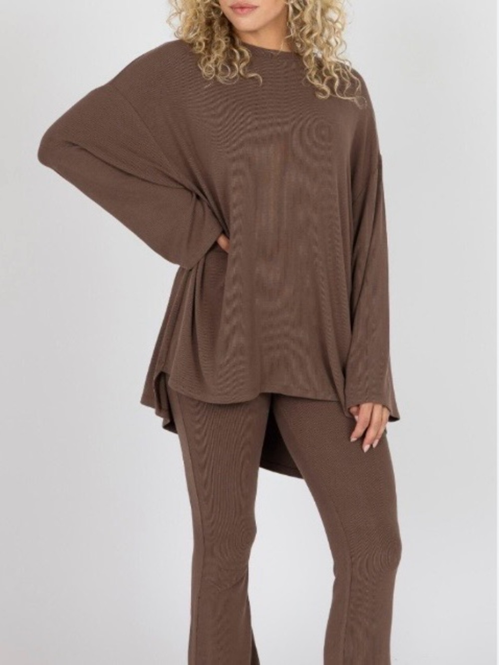 Foxy Kind All Weekend Long Pant Set Espresso